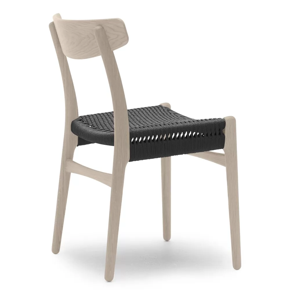 Sedie^Carl Hansen & Søn Ch23 | Sedia | Rovere - Paper Cord Nero