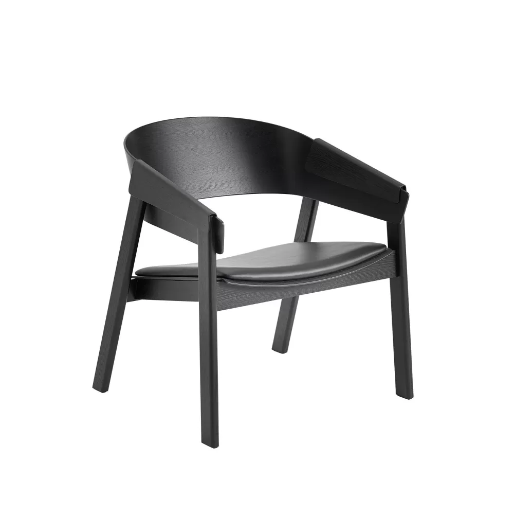 Poltrone Singole^Muuto Cover Lounge Chair | Rovere Nero/Pelle