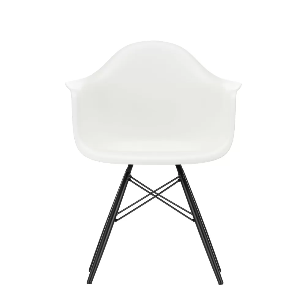 Poltrone Singole^Vitra Eames Plastic Armchair Daw | Poltroncina | Acero Nero - Bianco