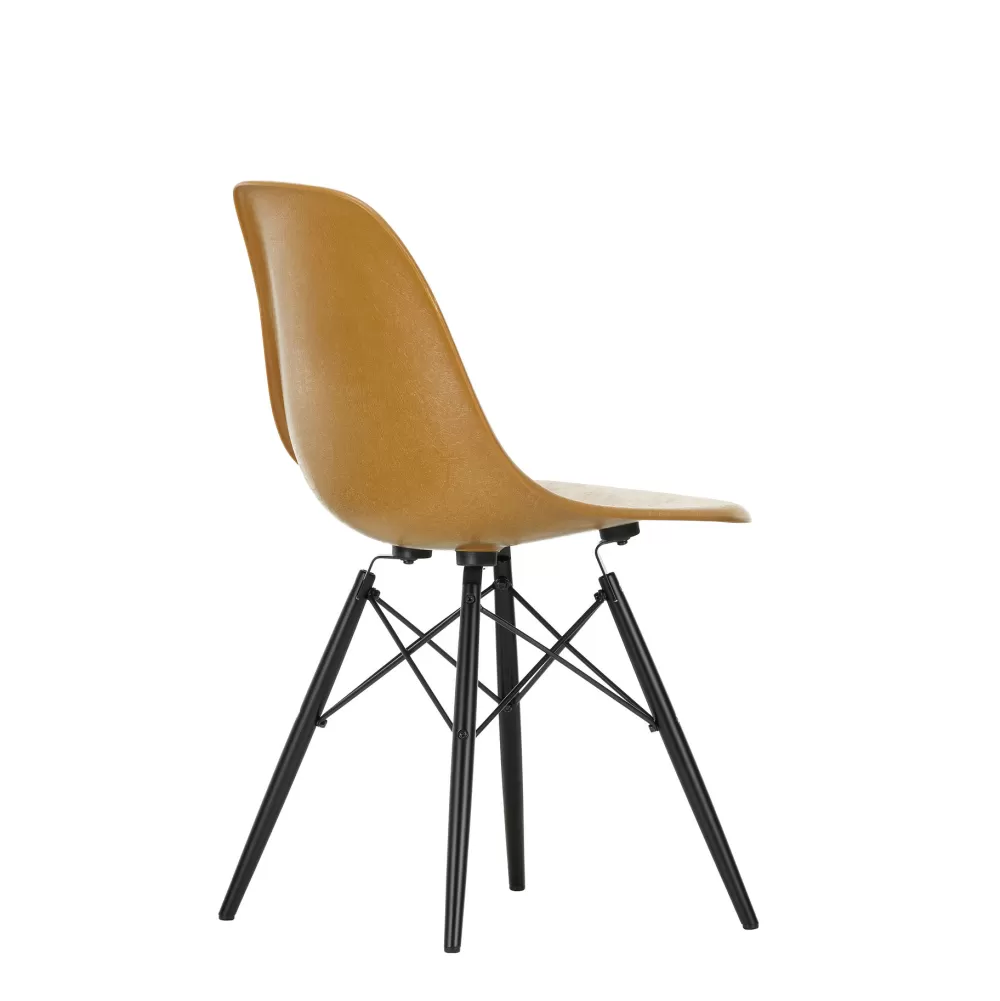 Sedie^Vitra Eames Plastic Chairs Dsw | Sedia | Senape - Acero Nero