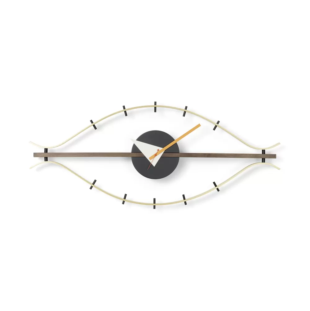 Orologi^Vitra Eye Clock | Orologio Da Parete | Ottone/Noce