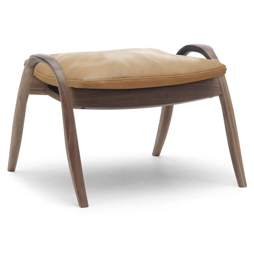 Pouf^Carl Hansen & Søn Fh430 | Poggiapiedi | Noce/Pelle Cognac