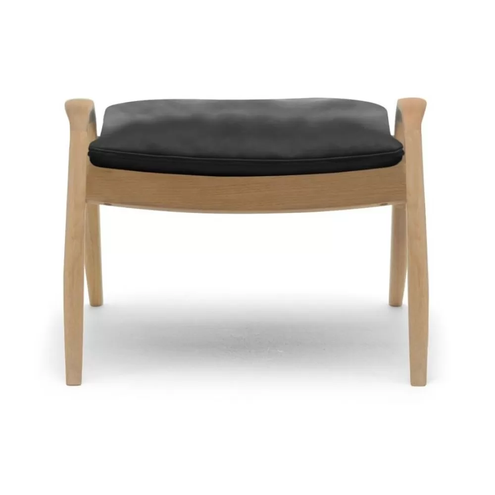 Pouf^Carl Hansen & Søn Fh430 | Poggiapiedi | Rovere/Pelle Nera