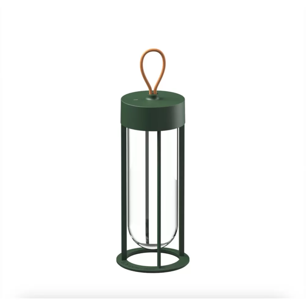 Lampade Da Tavolo Per Esterni^Flos In Vitro Unplugged | Lampada Da Tavolo Per Esterni | Verde Scuro