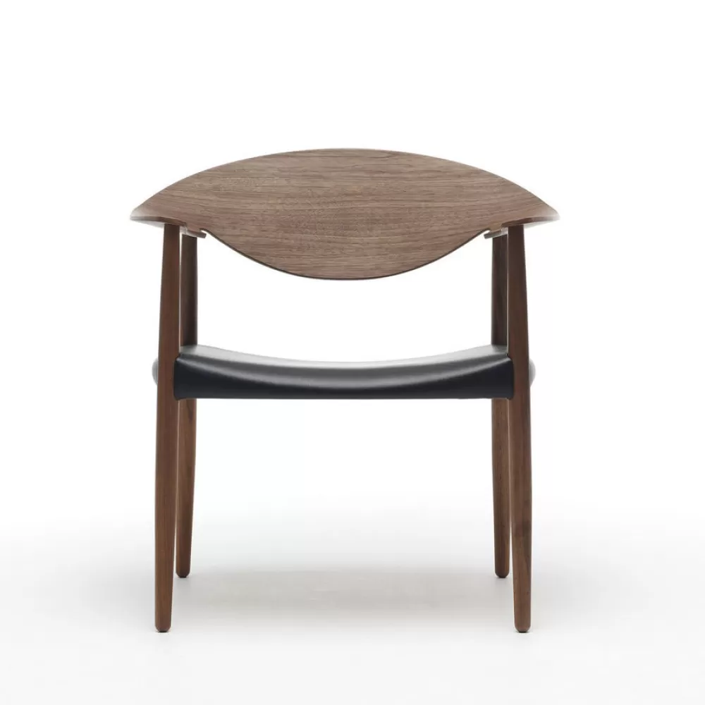 Sedie^Carl Hansen & Søn Lm92T Metropolitan | Sedia | Noce - Pelle Nera