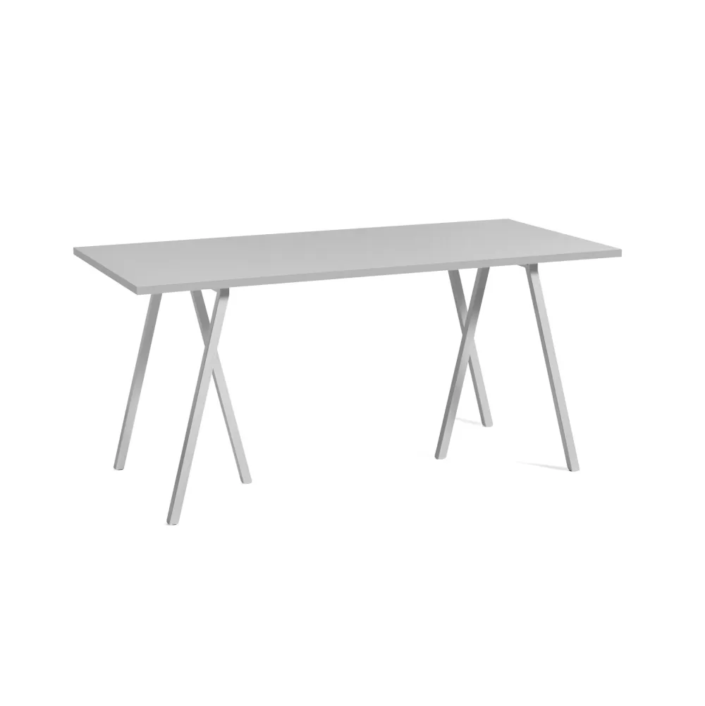 Tavoli Fissi^HAY Loop Stand Table Tavolo - Linoleum Grigio / Bordo Frassino Grigio