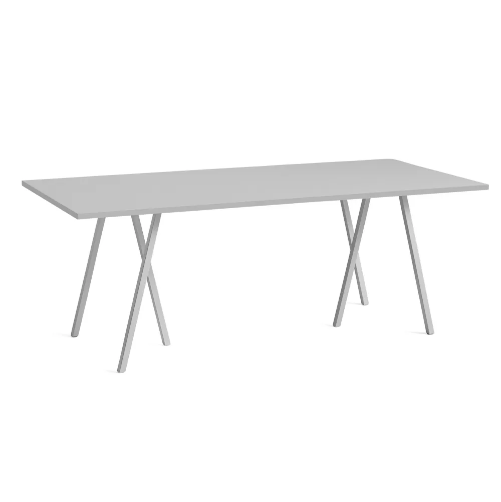 Tavoli Fissi^HAY Loop Stand Table Tavolo - Linoleum Grigio / Bordo Frassino Grigio