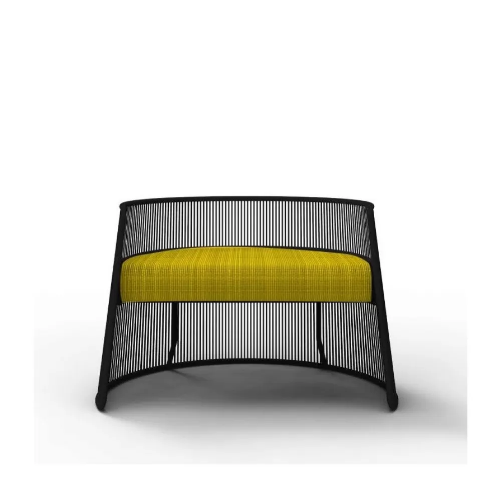 Divani E Poltrone^Moroso M'Afrique Husk Stool S | Pouf | Nero-Giallo Oro