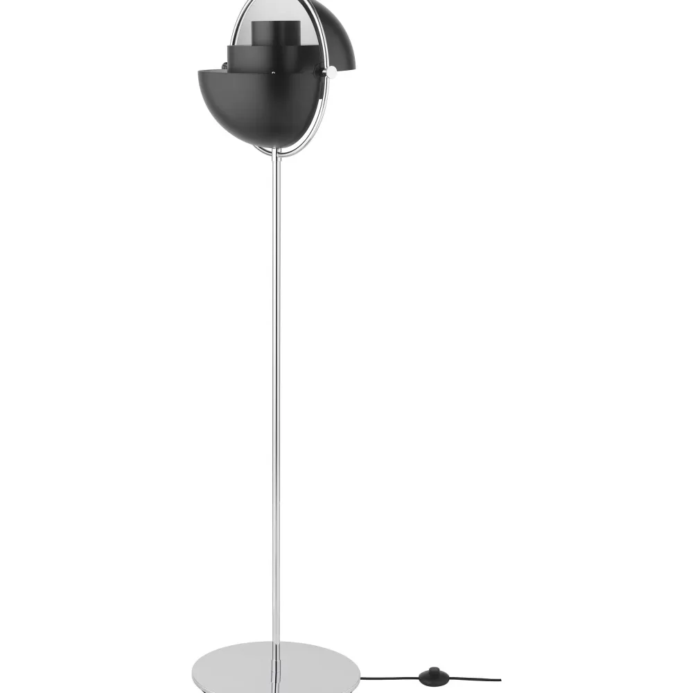 Lampade Da Terra^GUBI Multi-Lite Floor Lamp | Lampada Da Terra | Cromo - Nero