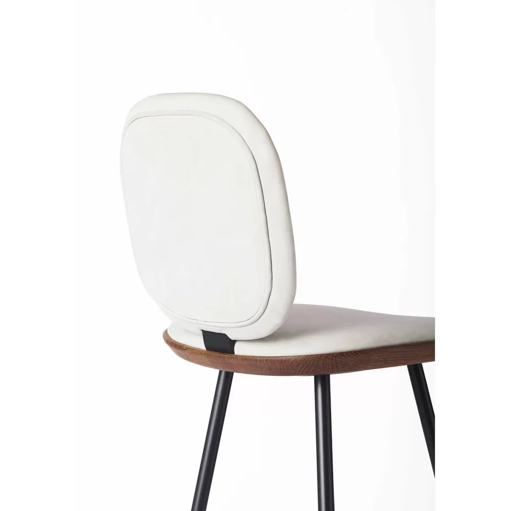 Sgabelli^Brdr. Krüger Pauline Comfort Bar Stool H65 | Metallo-Rovere Oliato-Pelle Grigia