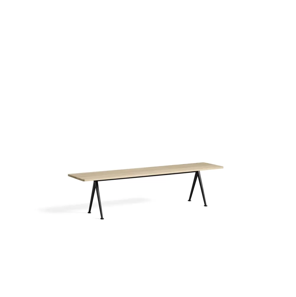 Panche^HAY Pyramid Bench 12 | Panca 190 - Struttura Nera - Rovere Massello Laccato Opaco