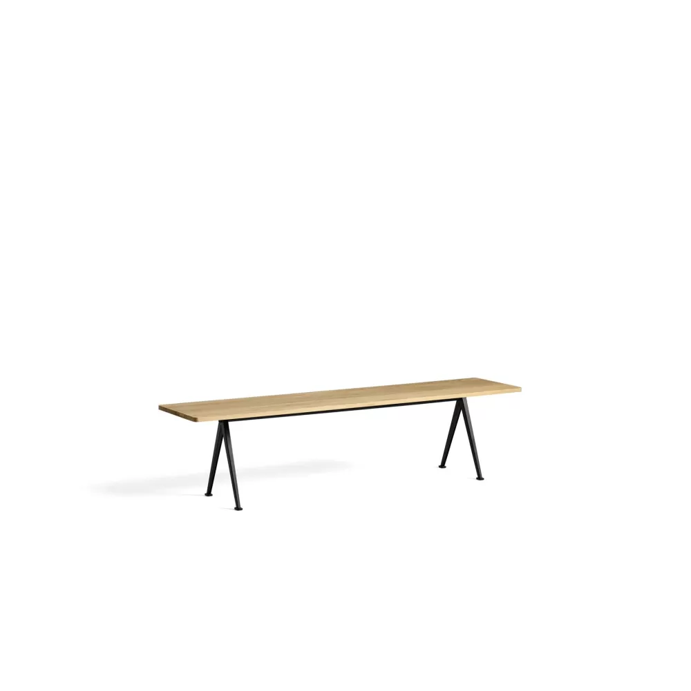 Panche^HAY Pyramid Bench 12 | Panca 190 - Struttura Nera - Rovere Massello Laccato Opaco