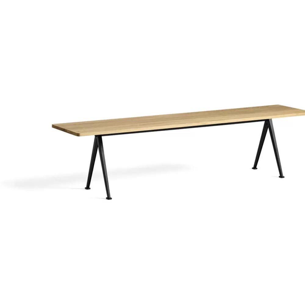 Panche^HAY Pyramid Bench 12 | Panca 190 - Struttura Nera - Rovere Massello Laccato Opaco