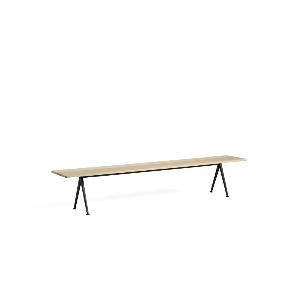 Panche^HAY Pyramid Bench 12 | Panca 250 - Struttura Nera - Rovere Massello Laccato Opaco