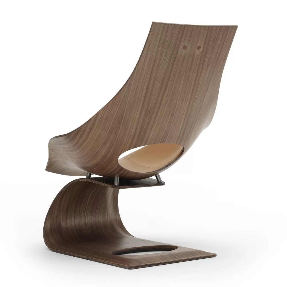 Poltrone Singole^Carl Hansen & Søn Ta001P Dream Chair | Sedia | Noce - Pelle Cognac