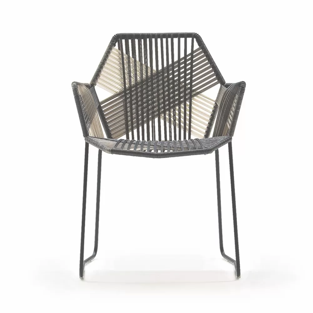 Sedie Per Esterni^Moroso Tropicalia Chair | Sedia Per Esterni | Nero-Quarzo Nero/Con Braccioli