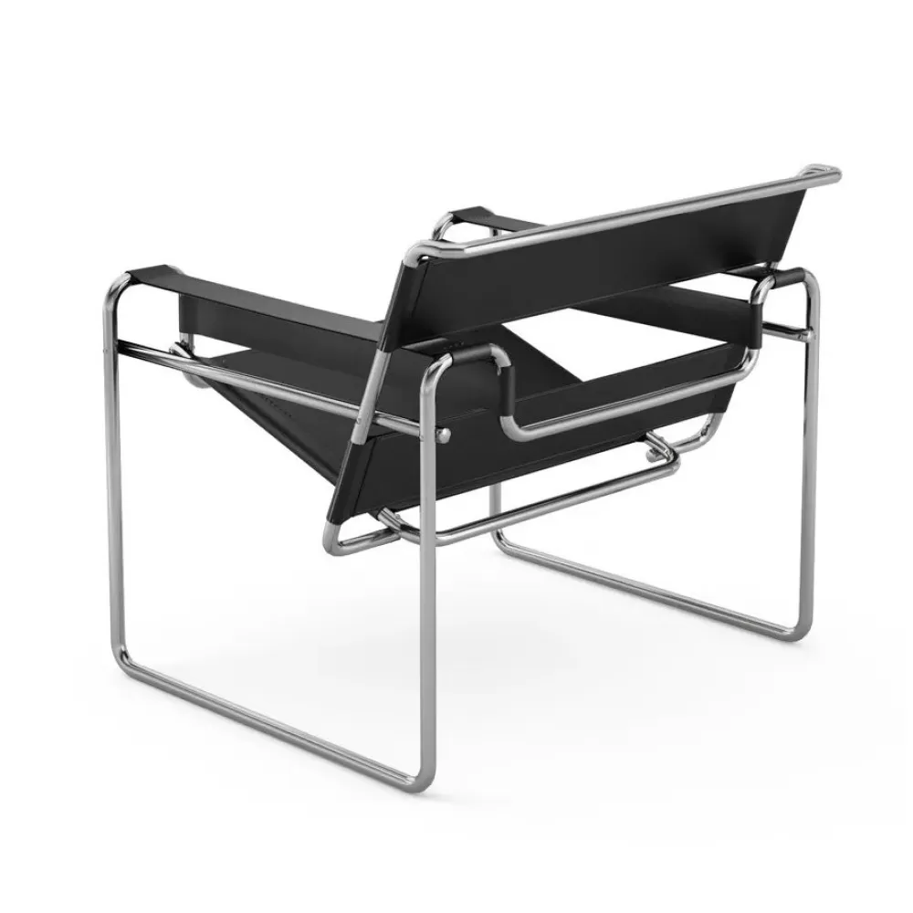 Poltrone Singole^Knoll Wassily | Poltrona | Pelle Nero